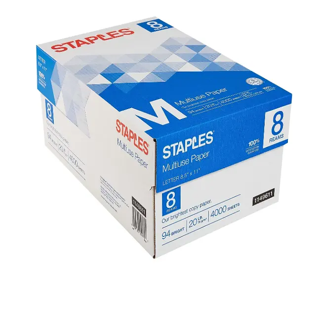 STAPLES Papel de impresión multipropósito 92 Bright, 20 lb Peso de unión, 11x17, Blanco, 500/Ream