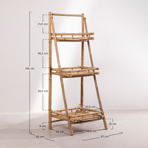 Kệ Gấp Bằng Tre Tự Nhiên Thiết Kế Mới Nhất Kệ Gấp Bằng Tre Thủ Công Giá Gấp 3 Tầng Để Trang Trí Nhà Cửa Bán Buôn - Product Image 6