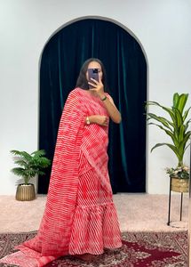 En kaliteli çekici düğün kıyafeti sahte Georgette Saree nakış Butta & dantel sınır ile güzel açık yeşil renk