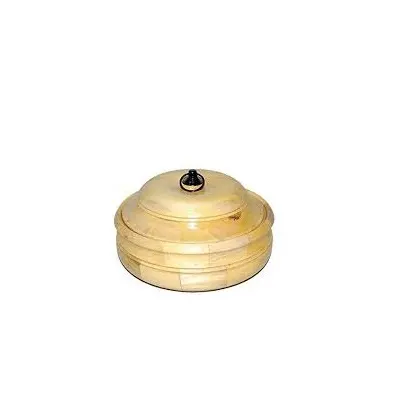 Round Shape Wooden Roti Box Customized Size Color Wood Chapati Box For natural wood color with resin black knobs