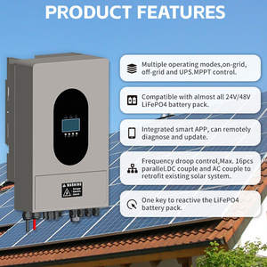 商用混合动力3Kw 4Kw 5Kw并网太阳能电池存储系统，带2 Mppt单输出混合太阳能逆变器 - Product Image 4