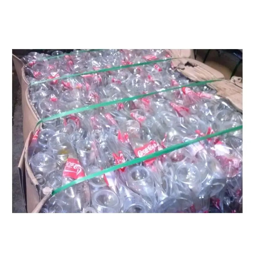 Flocons de bouteilles PET lavés à froid et à chaud/ferraille PET en plastique/déchets de plastique recyclés transparents