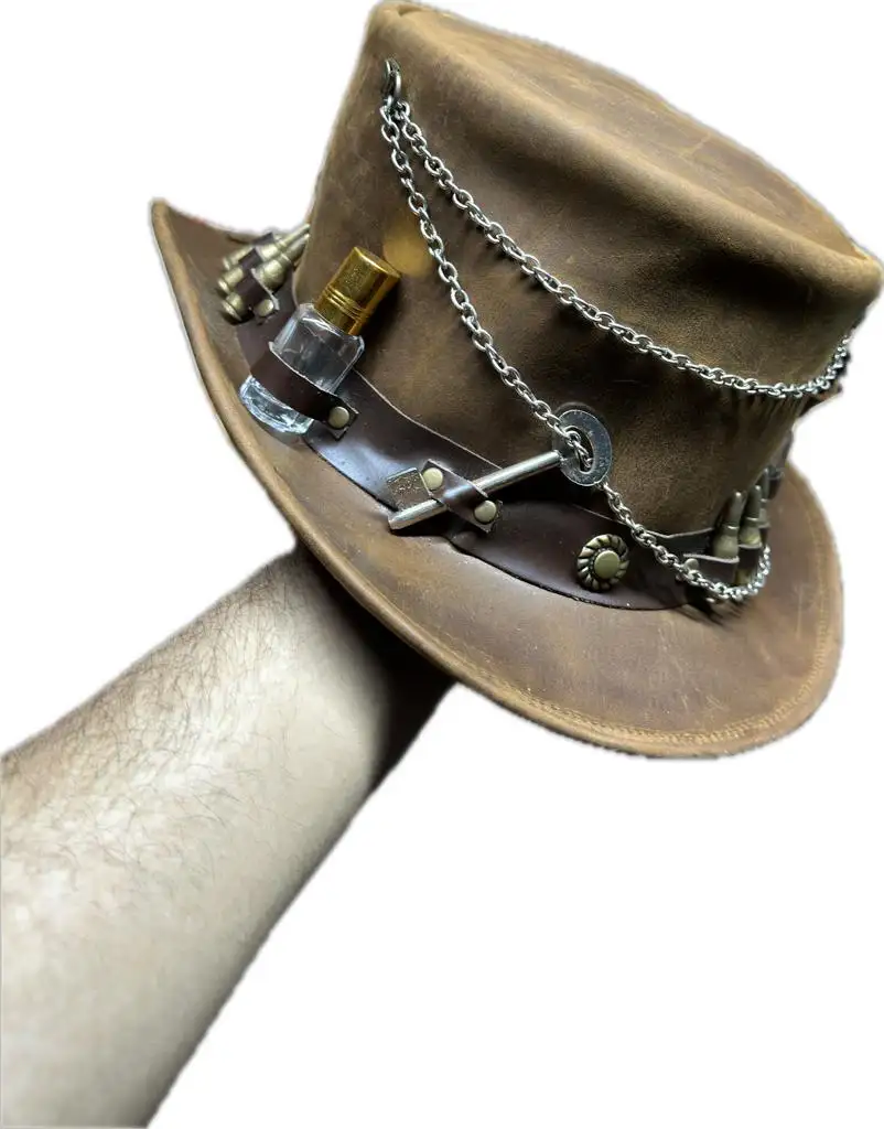 Cappello da Cowboy In pelle sfuso prodotti di tendenza Top Private Label cappello da Cowboy In vera pelle di vacchetta stile esterno occidentale