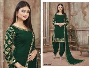 Beautiful Green <strong>Punjabi</strong> Patiala Suit with Dupatta Salwar Kameez Festive Season Casual Party Wear Ladies Wear Wholesale Price