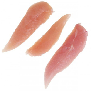 鸡肉内鱼片脆皮面包屑涂层煮熟的鸡肉手指冷冻