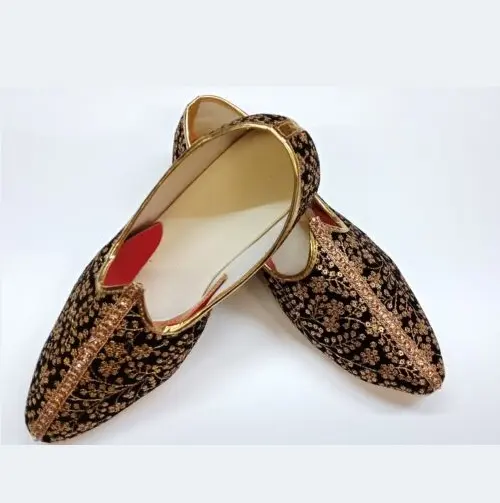 Latest Model 2023 Printed Groom Wedding Khussa Shoes Solid Color Printed Fashion khussa With Custom Logo