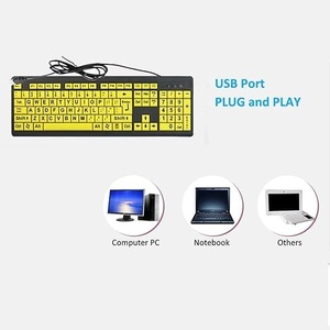 High Quality Portable Computer <strong>Keyboard</strong> Large Print Bright Zoom Full Color Numeric Keypad USB Interface LED New Mechanically - Product Image 4