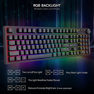 KOORUI-Teclados mecánicos para juegos de tamaño completo para Windows 104 Teclas Teclado cableado 26 RGB con Switch Gamer Teclados - Product Image 4