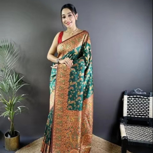浦那MALHAR MOHINI VOL-7 PASHMINA丝绸女士纱丽批发