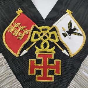 Ornate Masonic <strong>Officer</strong> <strong>Sash</strong> with Distinctive Embroidery Hand Made <strong>Sashes</strong> Embroidered Badges - Product Image 2