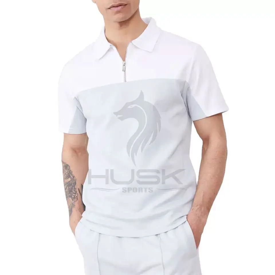 2023 प्रचार विज्ञापन पोलो शर्ट प्रिंटिंग कस्टम टी शर्ट पुरुषों को जिपर के साथ कॉलर शर्ट