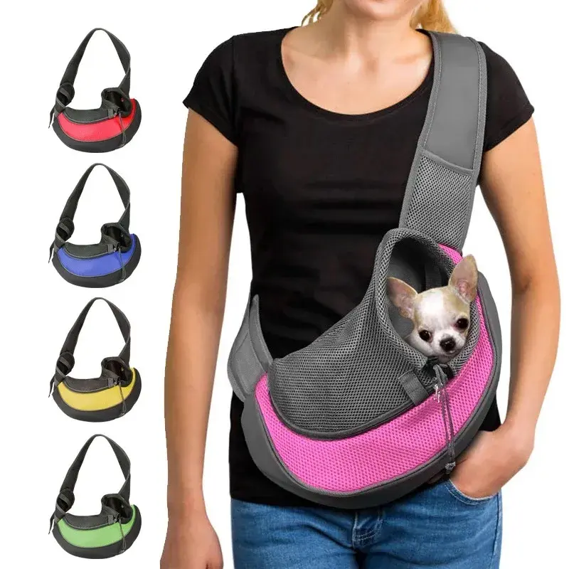 Borsa a tracolla per cani da compagnia borsa a tracolla portatile per esterni borsa a tracolla per gatti borsa da passeggio per cuccioli di gattino in Nylon per animali domestici