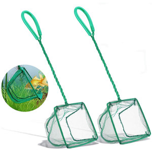 <span class=keywords><strong>Aquarium</strong></span> Visnetten 4 Inch Kleine Mesh Vis Vangst Netten Duurzaam Plastic Handvat Grenen Groene Kleur Veilige Tropische Vis Garnalen Betta - Product Image 1