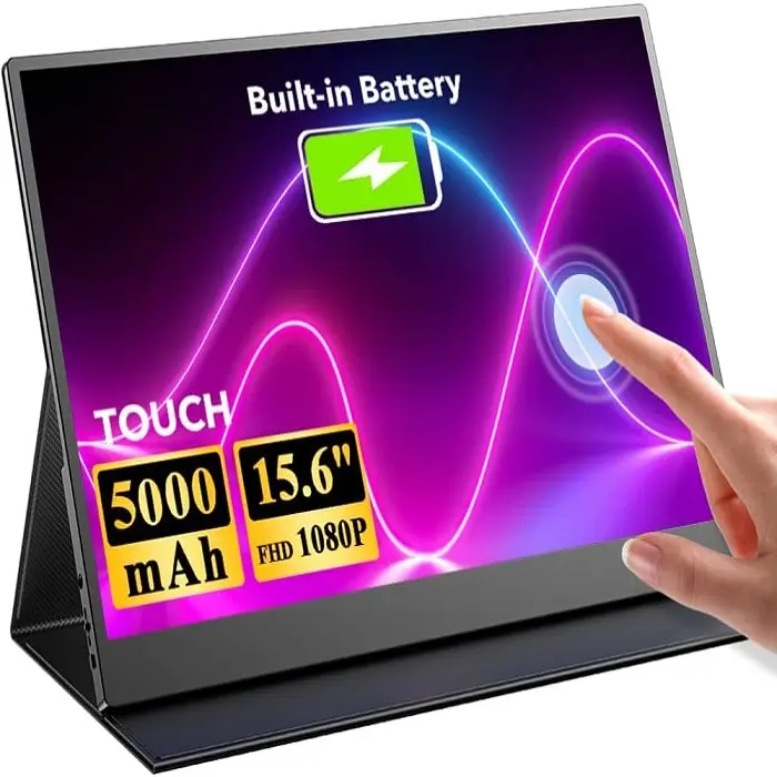 5000mAh充電式バッテリー、1080PフルHD Iを備えたホットな15.6インチポータブルモニタータッチスクリーンの最高品質の価格