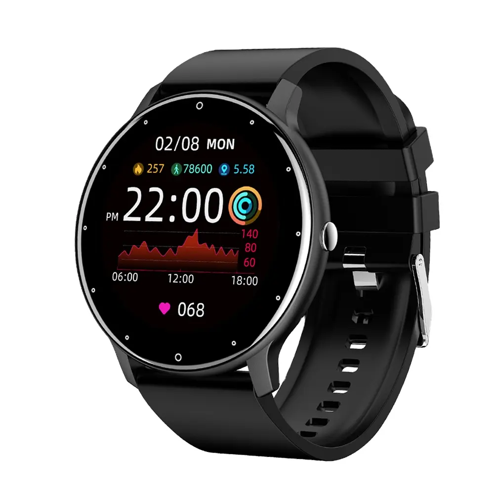 Reloj inteligente ZL02 para Android e IOS, smartwatch con pantalla táctil, resistente al agua, con mensajes y recordatorios, presión arterial, Ip67, al mejor precio
