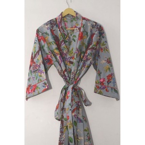 Geri dönüşümlü ipek Sari Kimono Boho çiçek baskı plaj kapak-up kadınlar için seksi yaz pijama sabahlık ve pijama