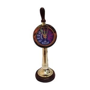 H.M.A Handicrafts Decorative Vintage Brass Telegraph with Wooden Base for Display