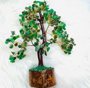 Natural Green <strong>Jade</strong> Crystal Feng Shui Tree Handcraft Healing Bonsai Gemstone <strong>India</strong> Figurine Tree For Christmas and Decoration - Product Image 1