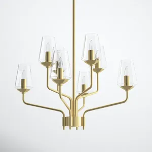 Metal Chandelier Modern Gold Round Shape Chandelier Pendant Light Lamp Design Metal Stylish Modern for <strong>Cafe</strong> Restaurant <strong>Decor</strong> 50 - Product Image 6