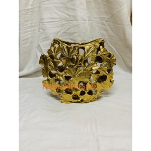 古典的な新着金メッキ金属真鍮花瓶手作りユニークなデザインテーブルトップファンシーフラワーポットと花瓶販売