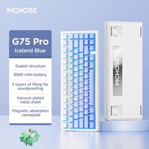 MCHOSE G75 Pro Personalizado 3 Modo Compras Online Sem Fio 75% Teclado Mecânico Teclado Sem Fio Bluetooth Gaming