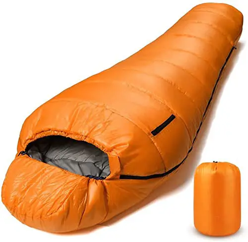 Sac de couchage imperméable en duvet d'oie pour Camping randonnée 90% pour temps froid