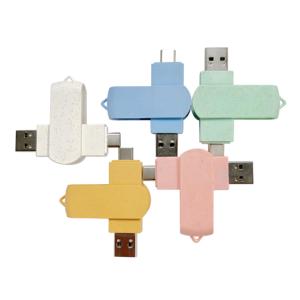 2 in 1 çevre dostu buğday samanı özel logolu USB 2.0 2GB 4GB 8GB 16GB 32GB Flash sürücü 3.0 tip c 128GB Pendrive USB 64GB sopa - Product Image 6