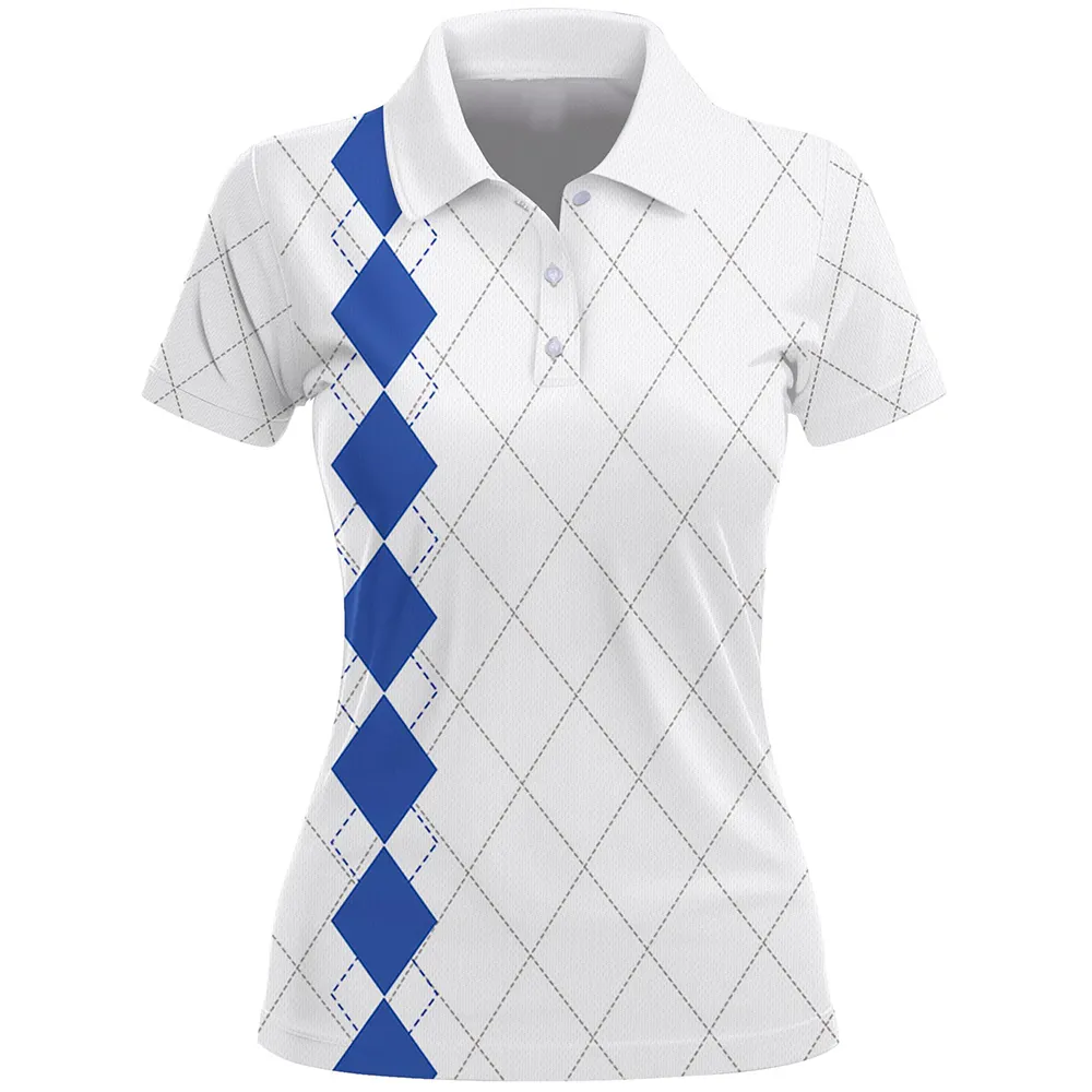 Venta al por mayor de encargo de alta calidad de la camiseta impresa logotipo bordado de las mujeres universales Polo de golf de moda casual