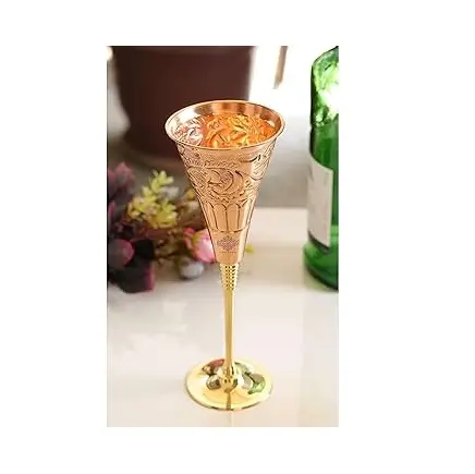 Luxurious Wine Metal Glass Gold Engraved Wine Goblet Trending Design Simple And Marvelous Look Available At Lowest Price