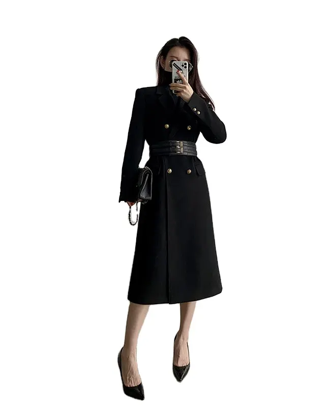 Großhandel Hot Selling OM Design von Korea für elegante Lady Filz Stoff Kleid neueste Kollektion