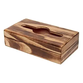 Caja dispensadora de papel tisú decorativa de madera de alta calidad, soporte para servilletas de nogal de madera, caja de pañuelos para fiesta