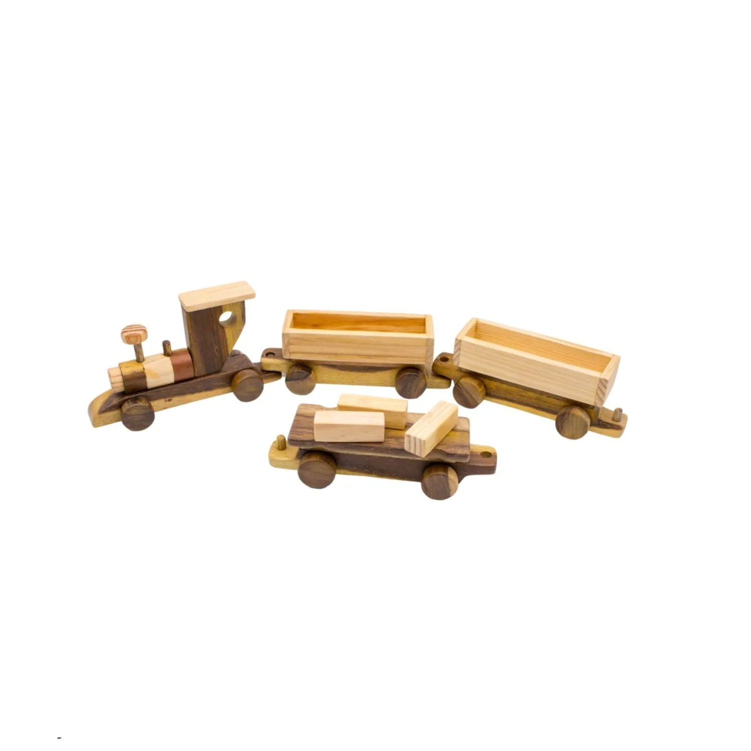 100% Chemical-Free Natural Wood Mini Toy Train Safe for Babies Customizable Logo for Children's Development