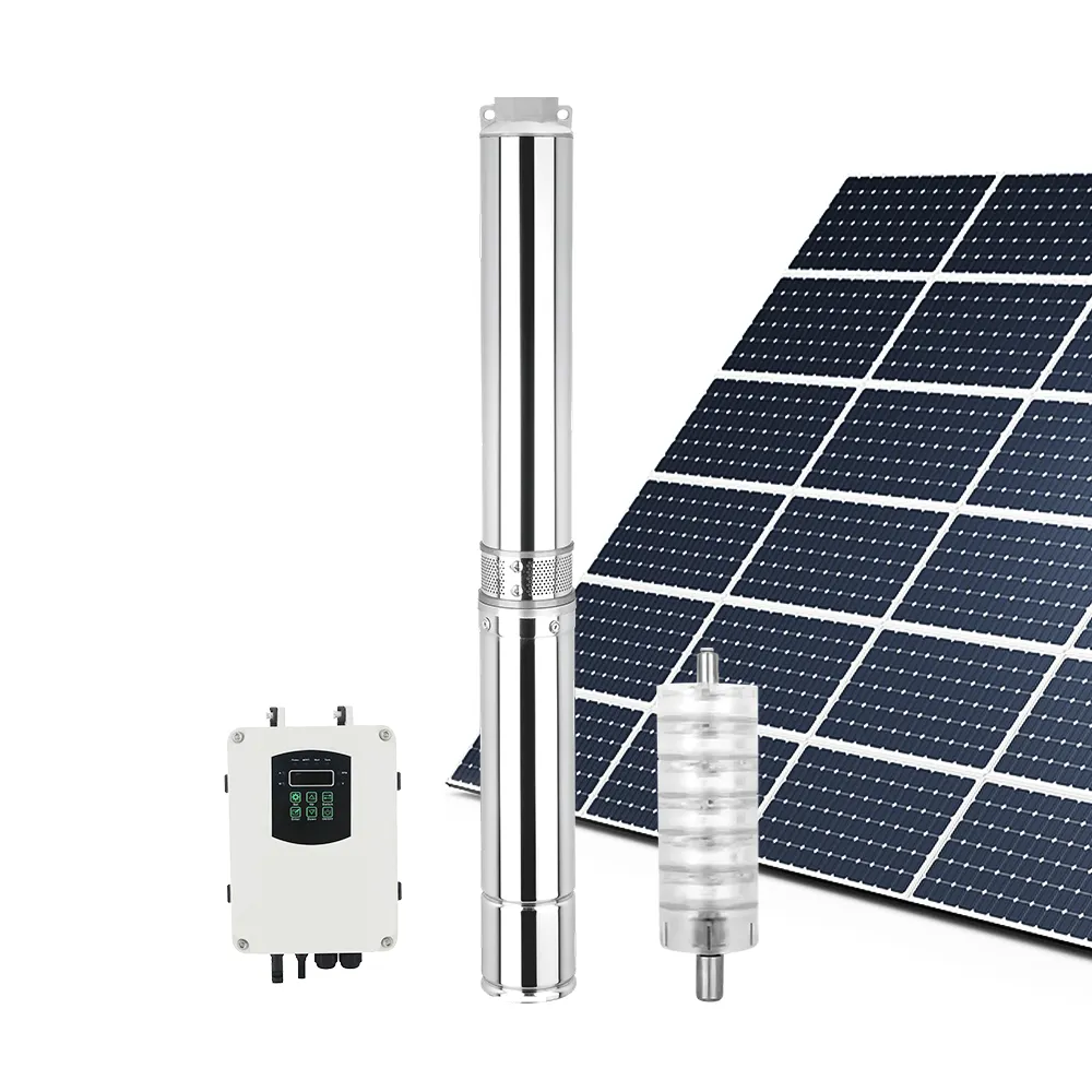 Kit completo de profundidade 2hp bomba de água solar com painéis solares