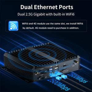 Mini PC industrial sin ventilador Intel 11th i7 1165g7 6 * RS232 32GB DDR4 RAM 2 LAN 16GB computadora integrada sin ventilador nuevo WIFI Windows OS - Product Image 6