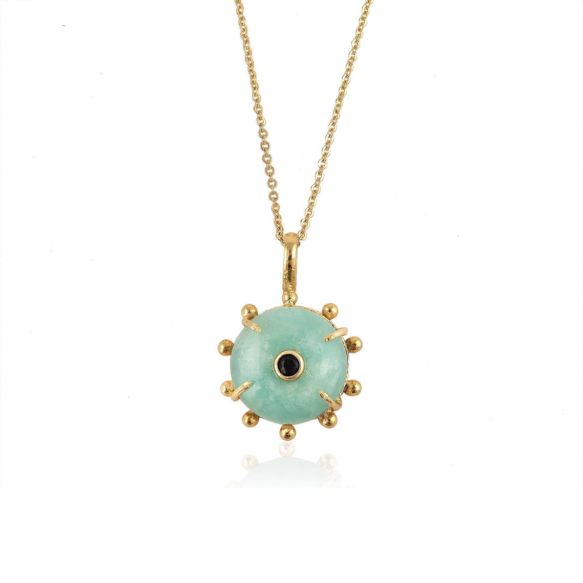 7. Amazonite with Black Onyx CZ