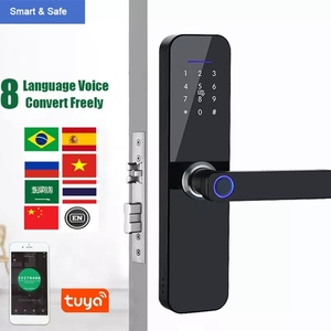 מנעול דלת wifi חכם דלת wifi עם סיסמא קורא טביעות אצבע אינטליגנטי ידית דלת זכוכית - Product Image 2