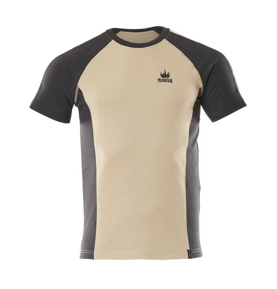 Camiseta Raglan para homens com gola redonda 100% algodão, camiseta casual de secagem rápida e respirável com painel lateral ideal