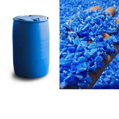 Precio a granel Reciclado HDPE Scrap Regrind / HDPE Blue Drums Scrap/Polietileno Residuos de plástico