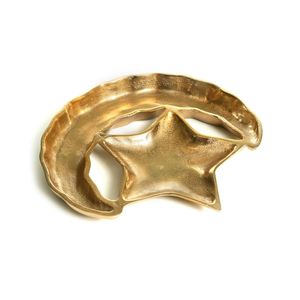 Copper Plated Designer Home Dining Tabletop Decorative Crescent <strong>Moon</strong> Shape Food Serving Tray <strong>Display</strong> for Home Hotel Restaurant - Product Image 3