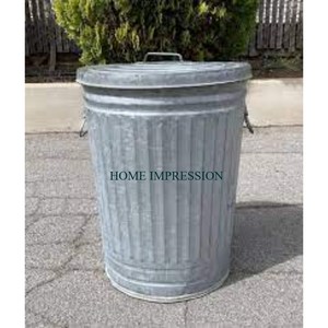 Casa e Escritório Recipiente de Resíduos Best Selling Forma Redonda Galvanizado Tin Storage Waste Bin & Can Best Selling Household Clean Bin