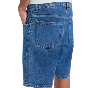 Demin % 100% pamuk düz boyalı rahat kurulu şort nefes yüksek bel İpli kapatma ile katı desen - Product Image 5