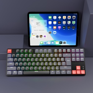 Teclado mecánico con cable de diseño 75% de perfil bajo ultradelgado compacto 87 teclas RGB LED retroiluminado para Mac Windows Gateron interruptor marrón - Product Image 1