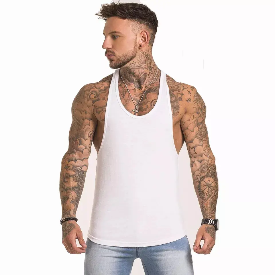 2023 nuovo arrivo traspirante 100% cotone all'ingrosso OEM uomo Fitness allenamento cotone Bodybuilding canotta abbigliamento da palestra gilet per uomo