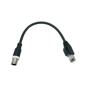 Cable M12 Tipo-D codificado en D de 4 pines macho a RJ45 Cat5e macho Red Lan Ethernet Cable de 26AWG con chaqueta de PVC - Product Image 5