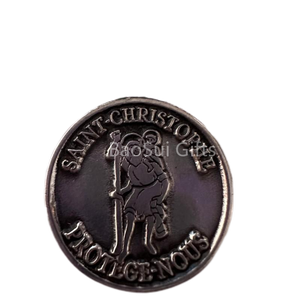 St Christopher Metal cep belirteçleri Serenity namaz hatıra cep Token namaz ve erkekler ve kadınlar için İlahi koruma - Product Image 2