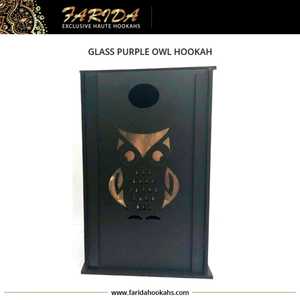 Farida紫色可爱猫头鹰玻璃水烟套装小大尺寸选项派对特色免费阿拉伯水烟套装包装盒包装镜子