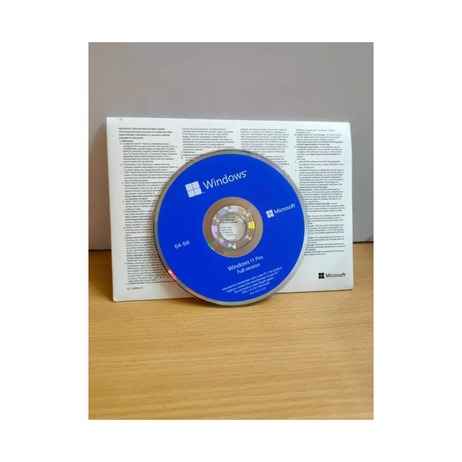 MS Windows 11 profesyonel DVD paketi (1 PC/kullanıcı, ömür boyu geçerlilik) OEM sürümü 64/32 Bit