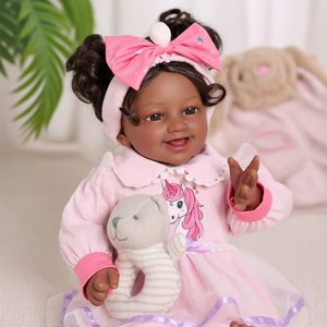 Babeside Una 20 Zoll Afroamerikanische Lebensechte Vinyl-Reborn-Babypuppe Weiches Spielzeug Mini Weichkörper Kleinkind Geschenk - Product Image 4