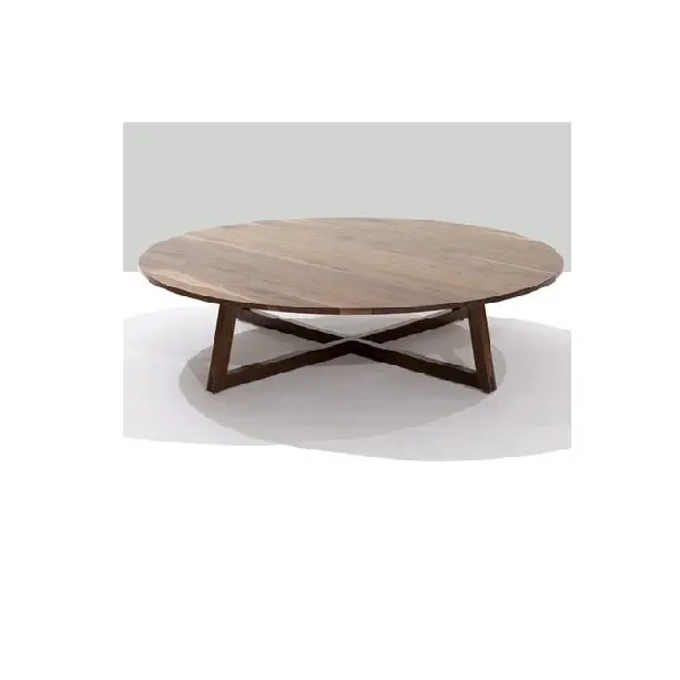 Mesa de comedor de madera de forma redonda hecha a mano a bajo precio con acabado natural para sala de estar y comedor