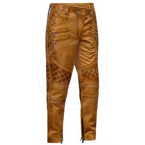 Tùy Chỉnh Phù Hợp Với Mens Quần Da Với Zip Còng Mens Quần Da Cổ Điển Với Khởi Động Cắt Chân - Product Image 2